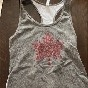 Grey tank top with a white non-see through back